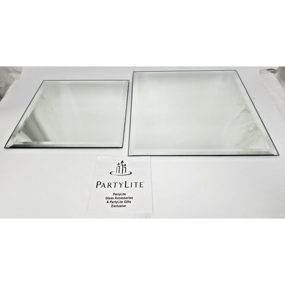 PartyLite 7in Mirrored Coasters Set of 2 Retired NIB P7035/P17C